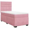 vidaXL Boxspringbett mit Matratze Rosa 100x200 cm Samt Produktbild-Vorschau 1