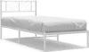Postel s čelem kovová bílá 90x200 cm Náhled obrázku produktu 1