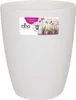 A white orchid pot with a label on it. Produktbild-Vorschau