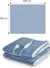 A folded blue electric blanket with a white controller and cord. Podgląd zdjęcia produktu