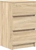 A close-up, studio shot of a wooden nightstand with three drawers. Anteprima dell’immagine prodotto