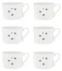 6er Set Tassen Becher IRIS BLUE POPPY Blumen 300ml weiß Produktbild-Vorschau 1