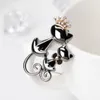 Modeschmuck glänzende Strass niedliche Doppelkatzen Produktbild-Vorschau 6
