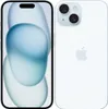 A front and back view of a white iPhone 15. Produktbild-Vorschau