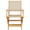 5-tlg. Garten-Essgruppe Beige Poly Rattan und Massivholz Produktbild-Vorschau 4