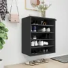 vidaXL Skriňa na topánky čierna 60x35x70 cm Materiál drevo Náhľad obrázku produktu 2