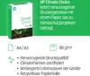 A product shot of HP Climate Choice paper with marketing text and feature icons. Produktbild-Vorschau