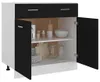 Schubunterschrank Schwarz 80x46x81,5 cm Spanplatte Produktbild-Vorschau 3