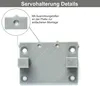 A close-up view of a 3D printed servo mount with an inset showing a magnified detail of alignment aids. Produktbild-Vorschau