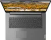 A top-down view of an open laptop with a scenic landscape displayed on the screen. Produktbild-Vorschau