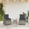 vidaXL Gartensessel 2 Stk. Verstellbar Grau Poly Rattan Produktbild-Vorschau 3