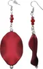 Steuer Modeschmuck Set Collier Ohrhänger Metall 71cm Rot Produktbild-Vorschau 3