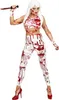 Blutige Leggings für Damen Halloween-Accessoire weiss-rot - Produktbild-Vorschau 3