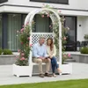 KHW Gartenbank Amsterdam mit Rosenbogen und Spalier weiß Produktbild-Vorschau 3