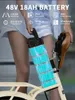 A person holding an e-bike battery pack with product specifications overlaid on the image. Produktbild-Vorschau