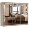 A bedroom scene reflected in a wardrobe with mirrored doors. Voir les images du produit