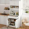 Armoire de cuisine Merax avec éclairage LED, armoire haute Voir les images du produit 5