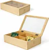 Holz Aufbewahrungsbox Teebox 6 Fächer mit Deckel Produktbild-Vorschau 1