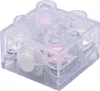 A close-up studio shot of a transparent LEGO DUPLO light brick with internal red lights. Podgląd zdjęcia produktu