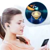 A woman is using a smartphone while wearing wireless earbuds. An inset graphic shows the earbud's internal components and sound waves. Produktbild-Vorschau