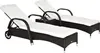 Outsunny Sonnenliege Gartenliege Tisch 3er Set Gartenmöbel Produktbild-Vorschau 1