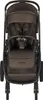 A front view of a brown stroller on a white background. Náhled obrázku produktu