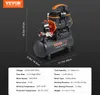 A VEVOR air compressor with dimensions and specifications displayed. Produktbild-Vorschau