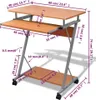 A diagram of a computer desk with dimensions indicated. Produktbild-Vorschau