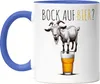 Bock auf Bier Verrückter Ziegenbock Tasse Blau - Lustige Produktbild-Vorschau 1