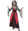 Damenkostüm Vampirkostüm Rot-​Schwarz – langes Vampirkleid Produktbild-Vorschau 3