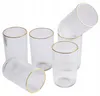 6X Szklanka Ryflowana 400Ml Zestaw Szklanek Złoty Rant Do Podgląd zdjęcia produktu 2