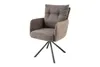 A single taupe fabric armchair with a swivel base. Produktbild-Vorschau