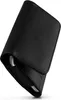 A black leather phone case with a belt clip is shown at an angle against a white background. Produktbild-Vorschau