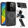 Collage of a black phone case with a ring holder, showing its features and use. Produktbild-Vorschau