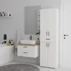 Badschrank Hochschrank Weiß stehend mit Schublade und Produktbild-Vorschau 4