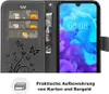 Handytasche für Huawei Y5 2019 Blumen Flip Cover Buchhülle Produktbild-Vorschau 3