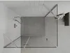 A top-down view of a modern shower enclosure with glass panels and chrome fixtures. Podgląd zdjęcia produktu