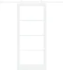 Desgin Schiebetür mit Zubehör-Set Weiß 93x211 cm Massivholz Produktbild-Vorschau 4