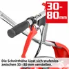 Close-up of the handle and controls of a lawnmower. Produktbild-Vorschau