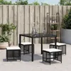 vidaXL Gartenhocker mit Kissen 4 Stk. Schwarz 41x41x36 cm Produktbild-Vorschau 3