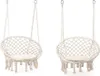 Two macrame hanging chairs are shown side-by-side against a white background. Náhled obrázku produktu
