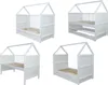 Babybett Kinderbett Juniorbett Bett Haus 140x70 cm umbaubar Produktbild-Vorschau 1