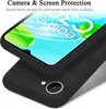 A close-up shot of a black phone case, showing the camera area and the screen of a phone inside. Produktbild-Vorschau