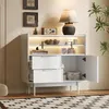 Credenza Flieks con illuminazione a LED, credenza con ante Anteprima dell’immagine prodotto 2