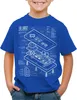 style3 8-Bit  Controller Blaupause Kinder T-Shirt classic Produktbild-Vorschau 1