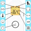 Diagram showing features of a digital thermometer. Produktbild-Vorschau