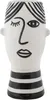 Mauro Ferretti Vase Gesicht 13,2x11,8x26,3 cm weiß schwarz Produktbild-Vorschau 1