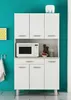 Buffetschrank Pavel 185cm hoch - matt weiß/akazienfarben Produktbild-Vorschau 5