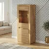 Highboard Eiche 60 cm Massivholz-Front Vitrine mit Glastür Produktbild-Vorschau 3