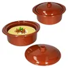 2er Set Ton-Topf + Deckel 1,6L Mediterran Cocotte Kochtopf Produktbild-Vorschau 1